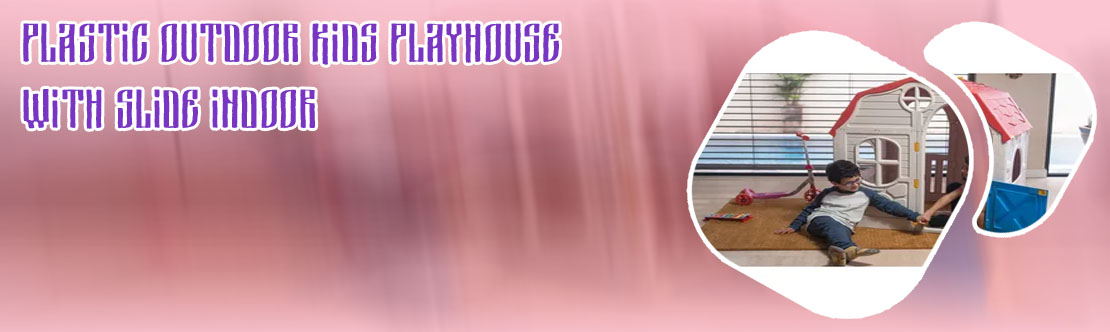 Plastic outdoor playhouse with slide